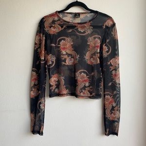 UO Dragon Mesh Long Sleeve Top